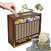 Wooden Money Bank with Lock - 1 Lakh Saving Box with Numbers