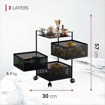 Storage Kitchen Rack Trolley with Wheels for Kitchen Organizer