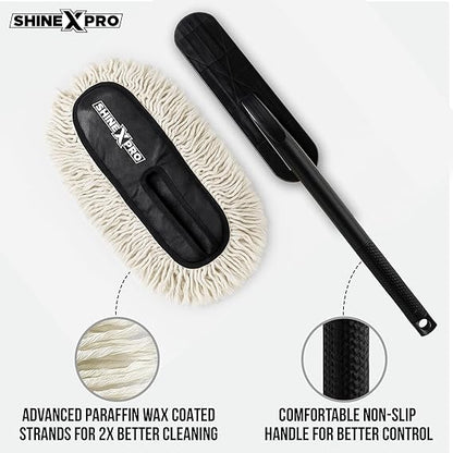 Car cleaner brush with long handle