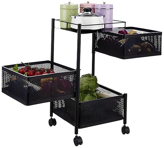 Storage Kitchen Rack Trolley with Wheels for Kitchen Organizer