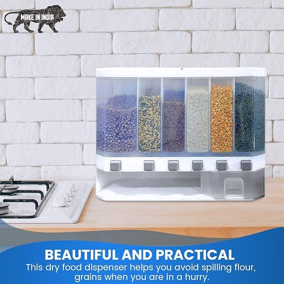 Wall-Mounted Grain Dispenser-Storage Containers Organizer
