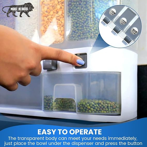 Wall-Mounted Grain Dispenser-Storage Containers Organizer