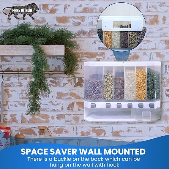 Wall-Mounted Grain Dispenser-Storage Containers Organizer