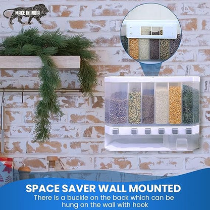 Wall-Mounted Grain Dispenser-Storage Containers Organizer