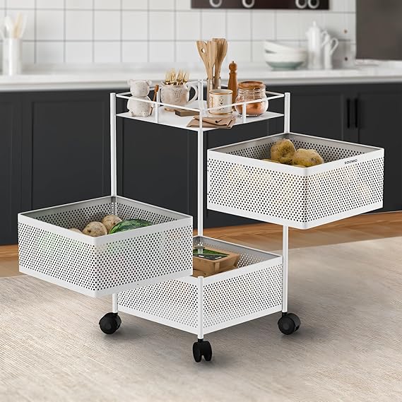 Storage Kitchen Rack Trolley with Wheels for Kitchen Organizer