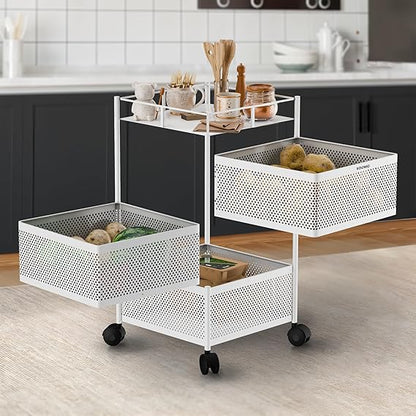 Storage Kitchen Rack Trolley with Wheels for Kitchen Organizer